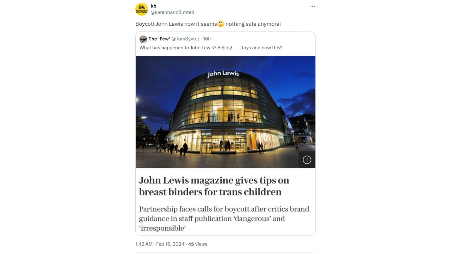 Netizens react to the boycott (Image via X/@karenband3lmted)